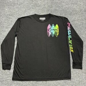 RGSTR World Wide Legend Graphic Long Sleeve Shirt Mens Size XL Black Streetwear